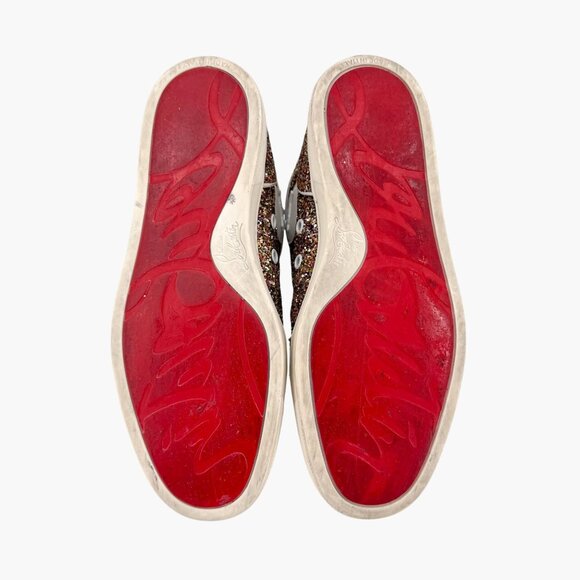 Christian Louboutin Rantus Orlato Glitter High Top Sneakers Size 38 US 8 Women's - Picture 14 of 16